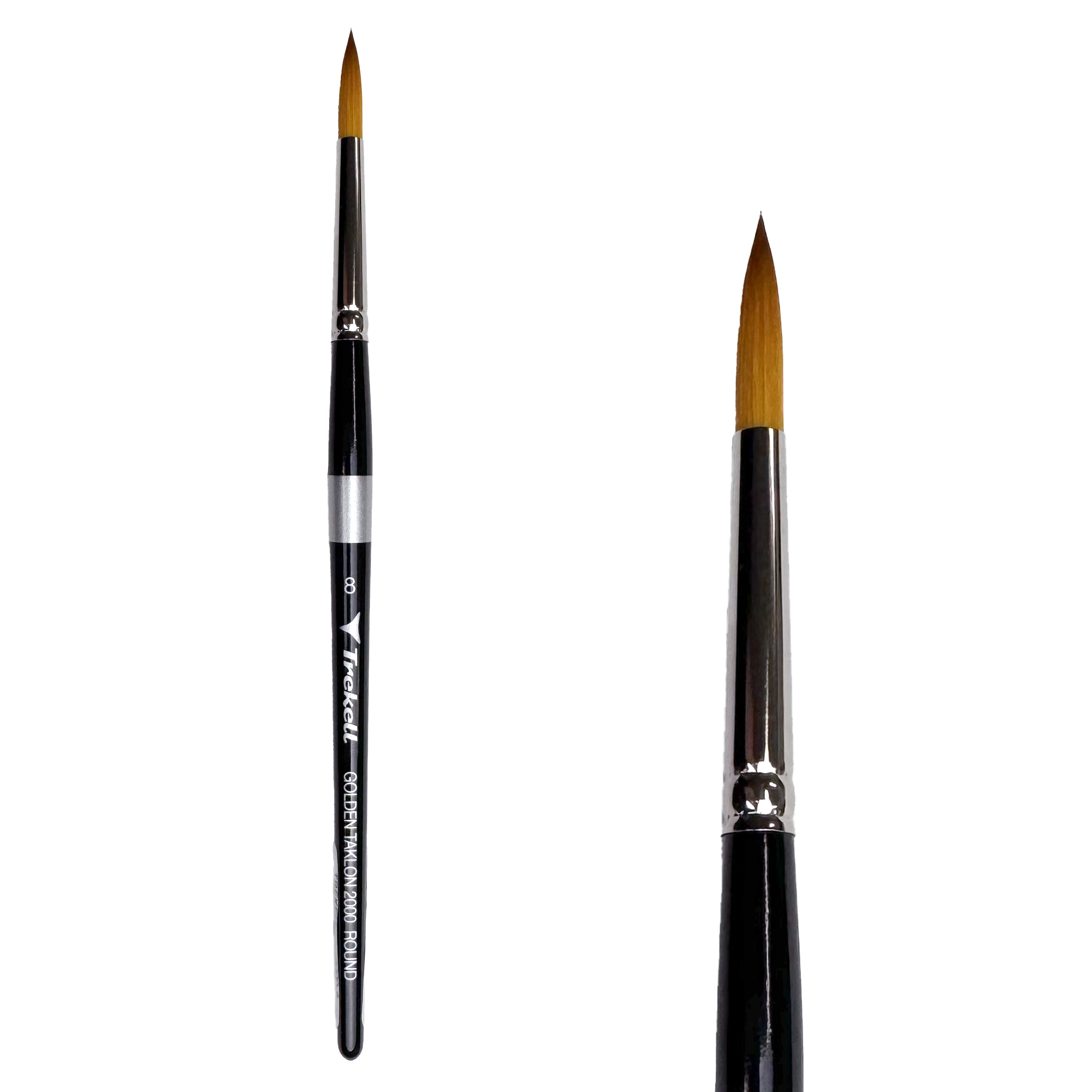Trekell Golden Taklon #8 Round Brush -  Short Handle Trekell Art Supplies