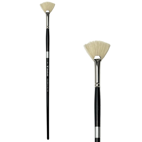 Trekell Hog Bristle Long Handle Artist Brush - Size #4 Fan Trekell Art Supplies