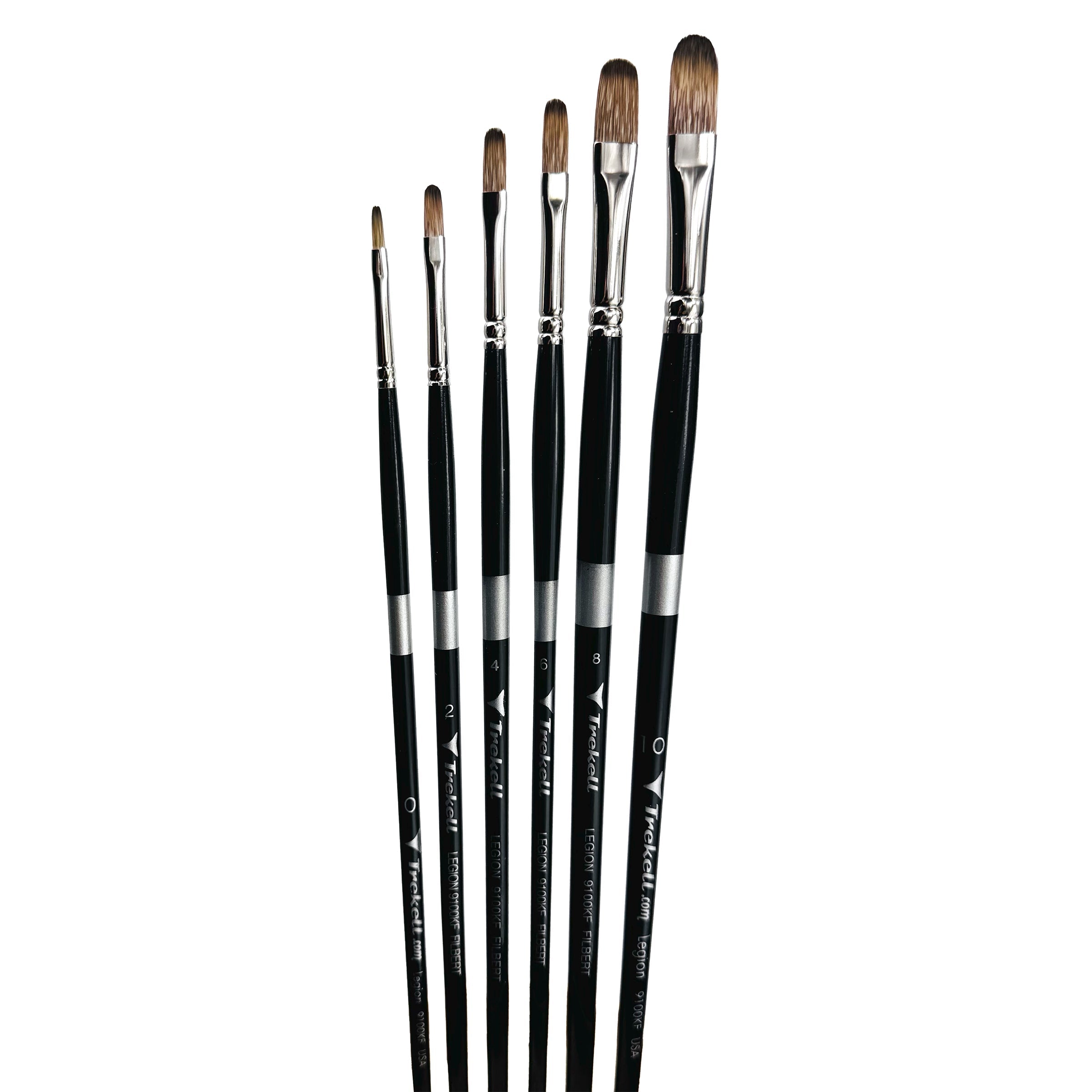 Trekell Legion Complete Filbert Brush Set - Long Handle Trekell Art Supplies