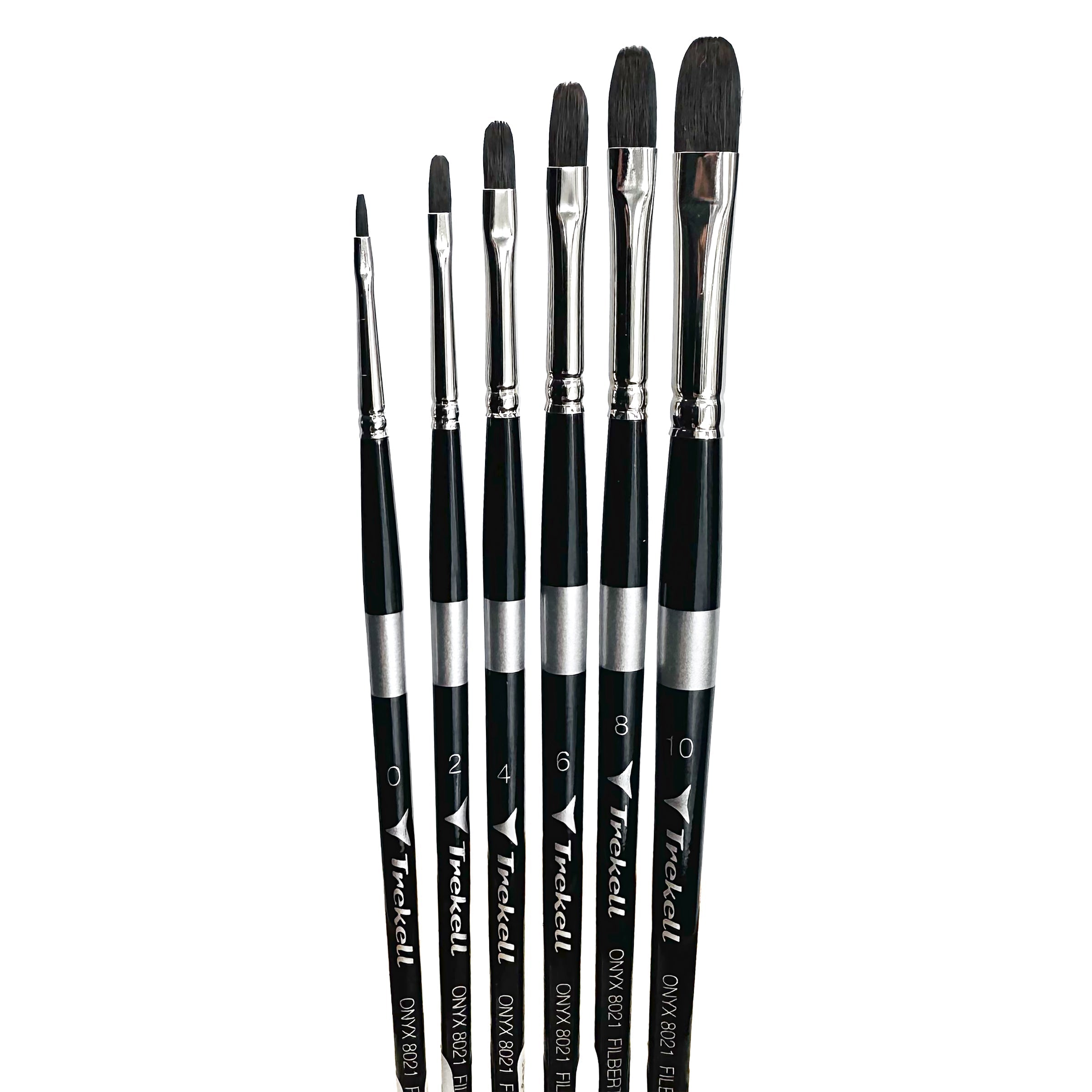 Trekell Onyx Complete Filbert Brush Set - Short Handle Trekell Art Supplies