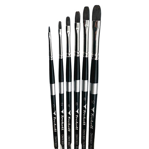 Trekell Onyx Complete Filbert Brush Set - Short Handle Trekell Art Supplies