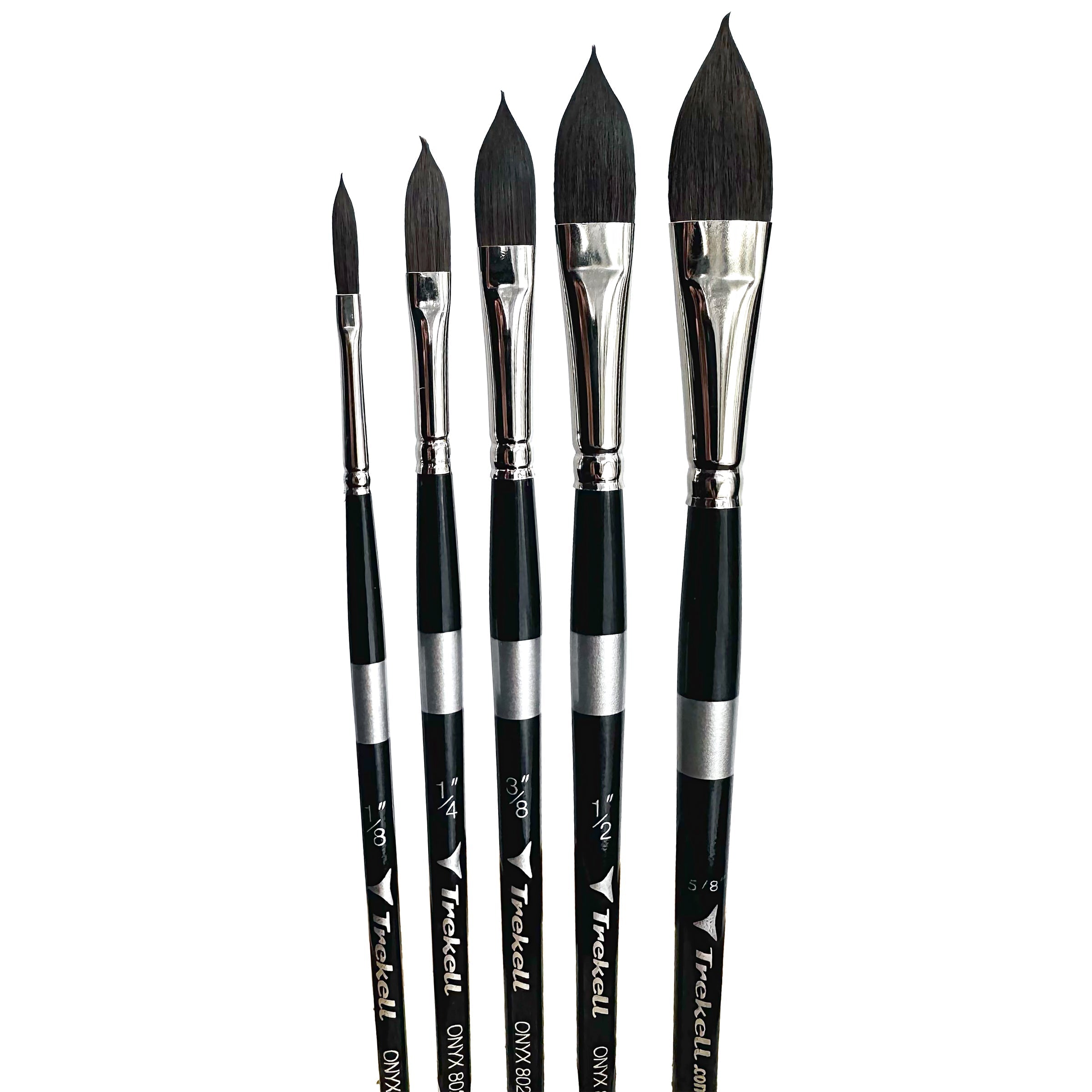 Trekell Onyx Complete Oval Wash Brush Set - Short Handle Trekell Art Supplies