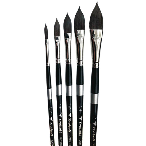 Trekell Onyx Complete Oval Wash Brush Set - Short Handle Trekell Art Supplies