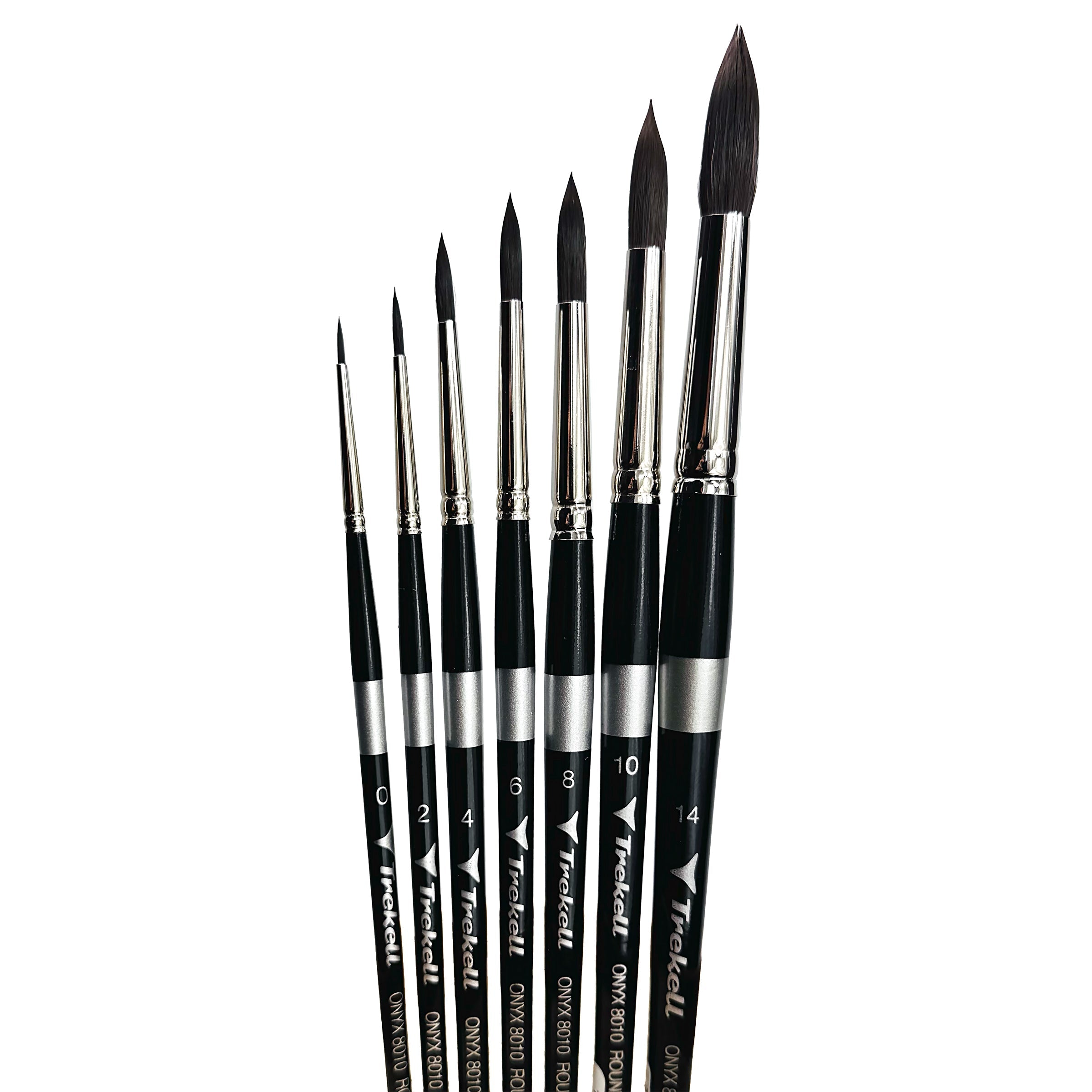 Trekell Onyx Complete Round Brush Set - Short Handle Trekell Art Supplies