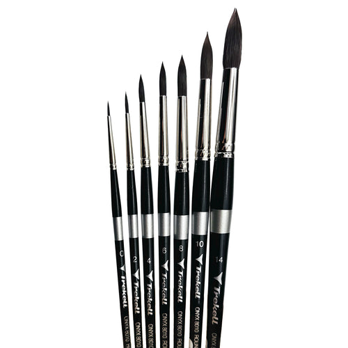 Trekell Onyx Complete Round Brush Set - Short Handle Trekell Art Supplies