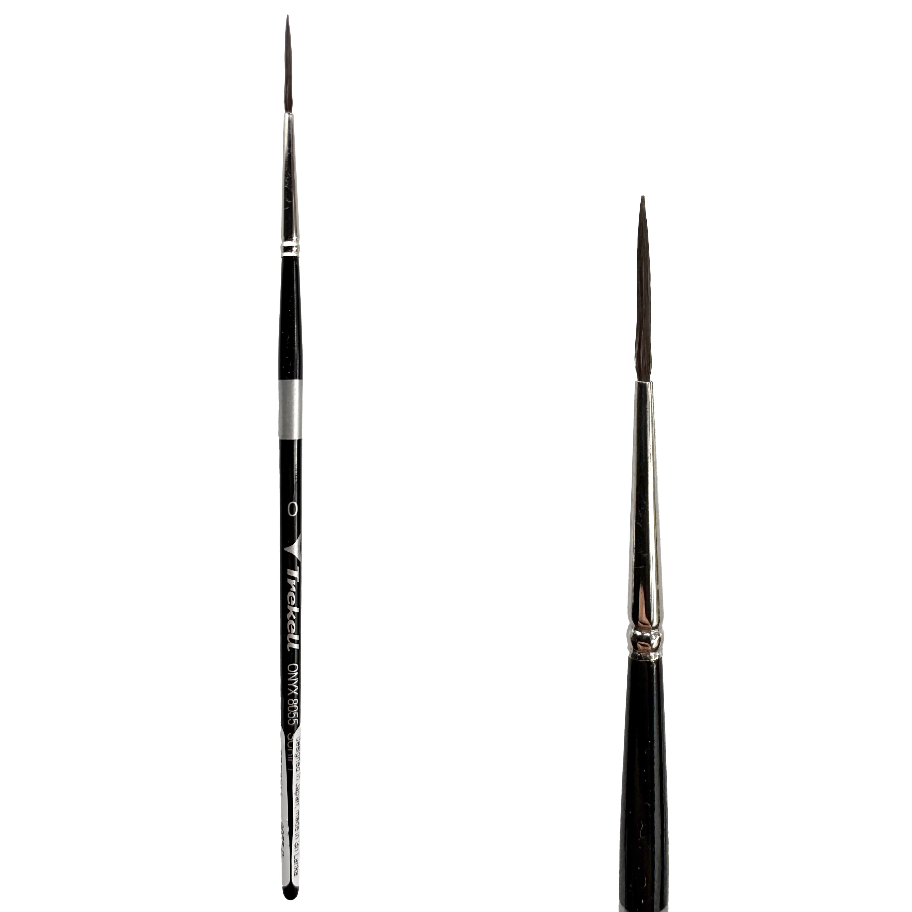 Trekell Onyx #0 Script/Rigger Brush - Short Handle Trekell Art Supplies