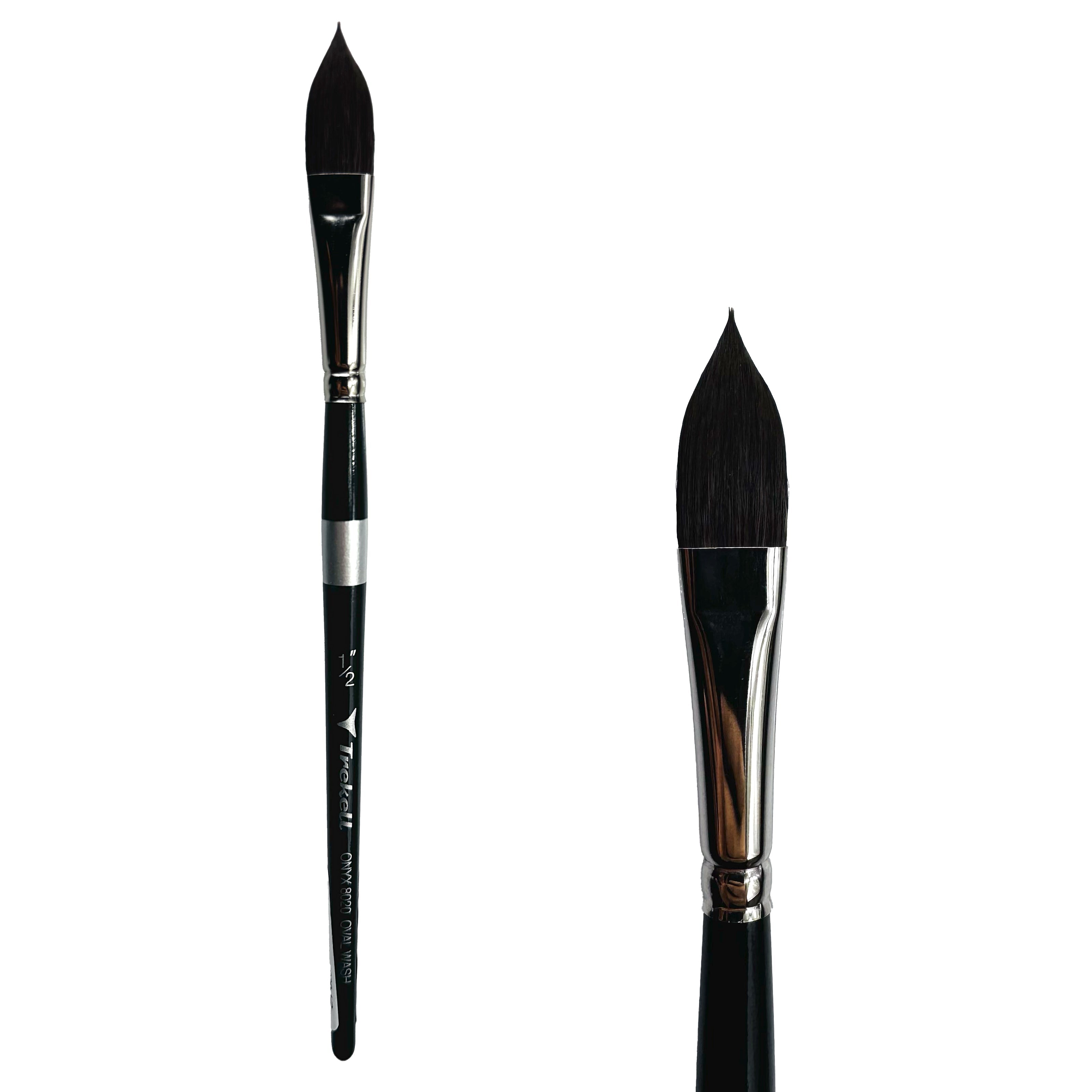 Trekell Onyx 1/2" Oval Wash Brush - Short Handle Trekell Art Supplies