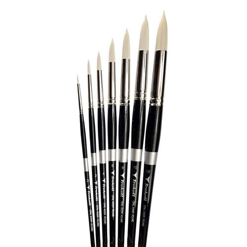 Trekell Opal Complete Round Brush Set - Long Handle Trekell Art Supplies