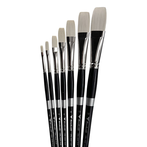 Trekell Opal Complete Flat Brush Set - Long Handle Trekell Art Supplies