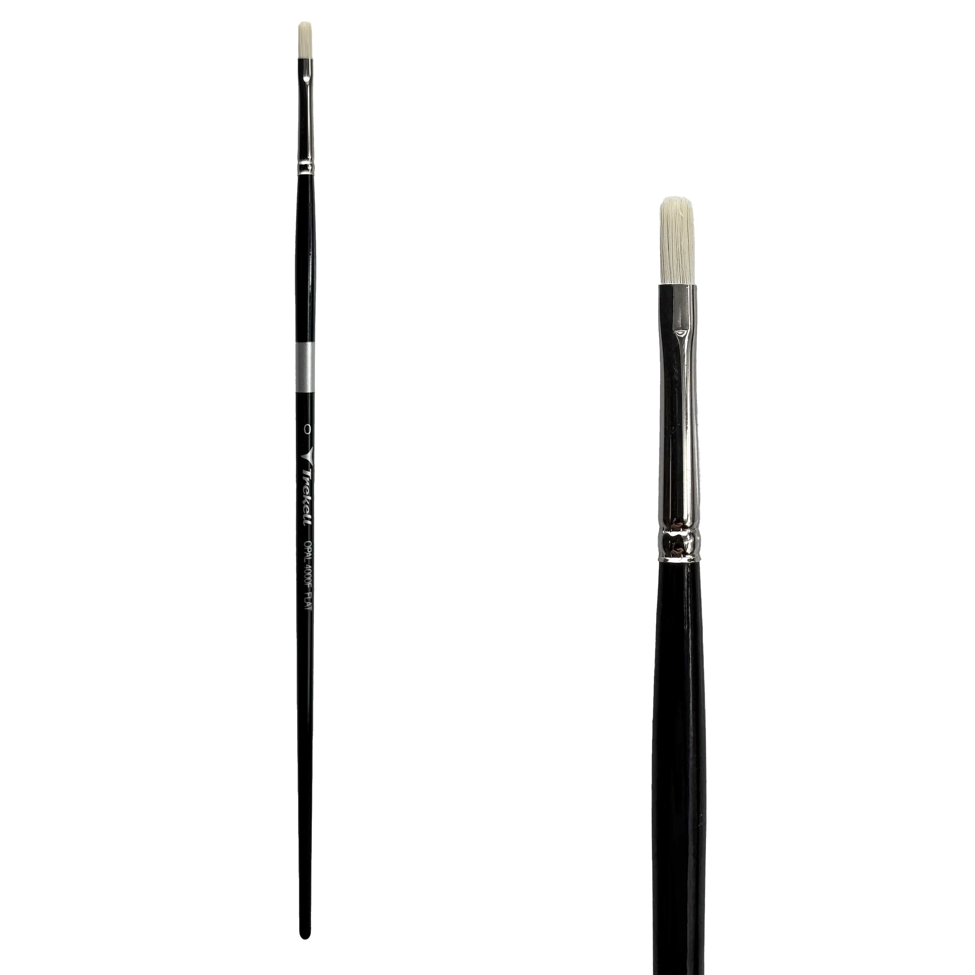 Trekell Opal #0 Flat Brush - Long Handle Trekell Art Supplies