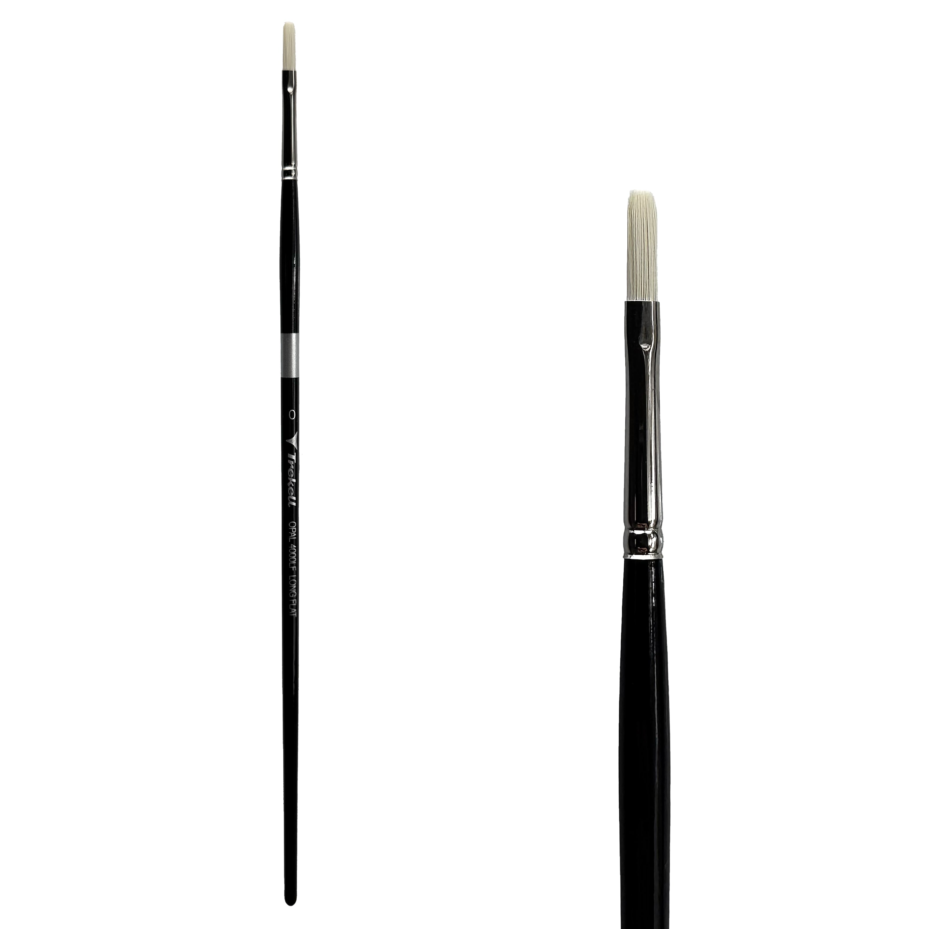 Trekell Opal #0 Long Flat Brush - Long Handle Trekell Art Supplies