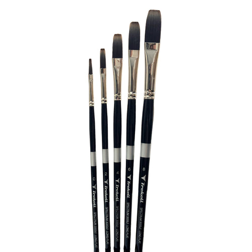 Trekell Spectrum Complete Long Flat Brush Set - Long Handle Trekell Art Supplies