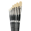 Trekell Hog Bristle Long Handle Artist Brush - Complete Set - Filbert Trekell Art Supplies