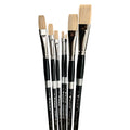 Trekell Hog Bristle Long Handle Artist Brush - Complete Set - Flat Trekell Art Supplies