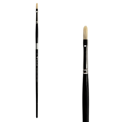 Trekell Hog Bristle Long Handle Artist Brush - Size #0 Filbert Trekell Art Supplies