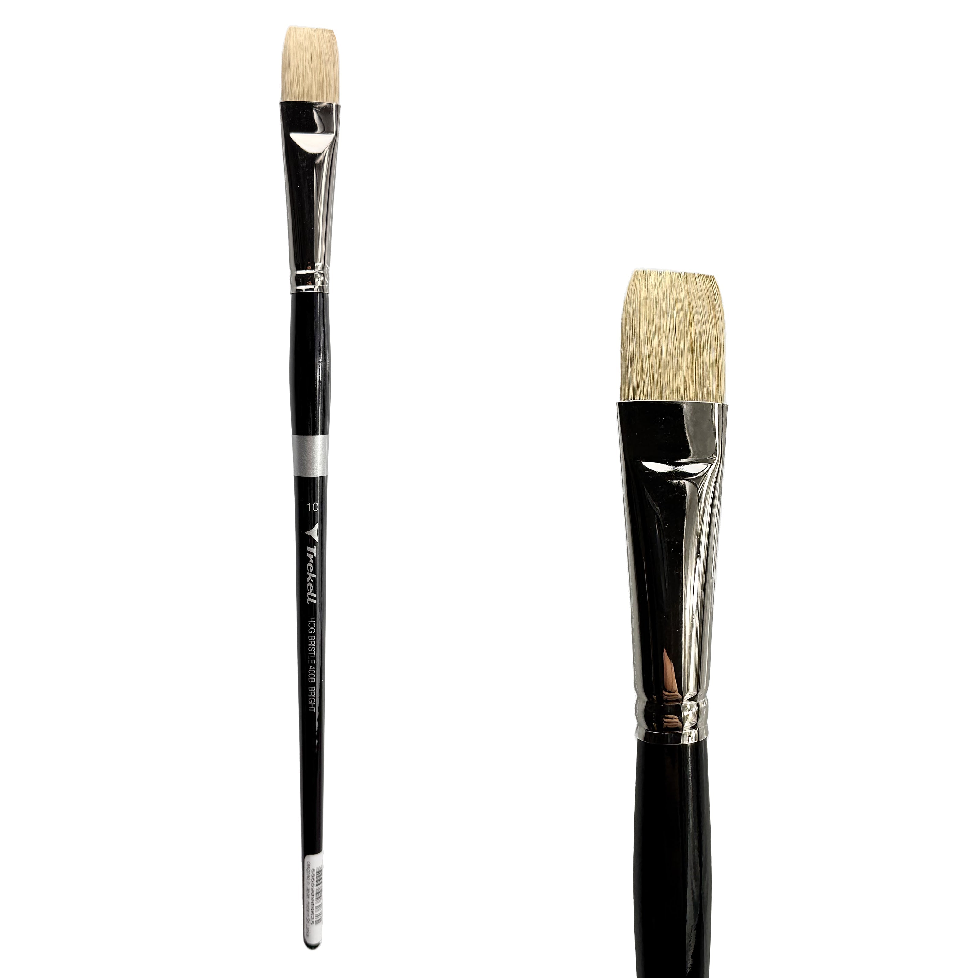 Trekell Hog Bristle Long Handle Artist Brush - Size #10 Bright Trekell Art Supplies