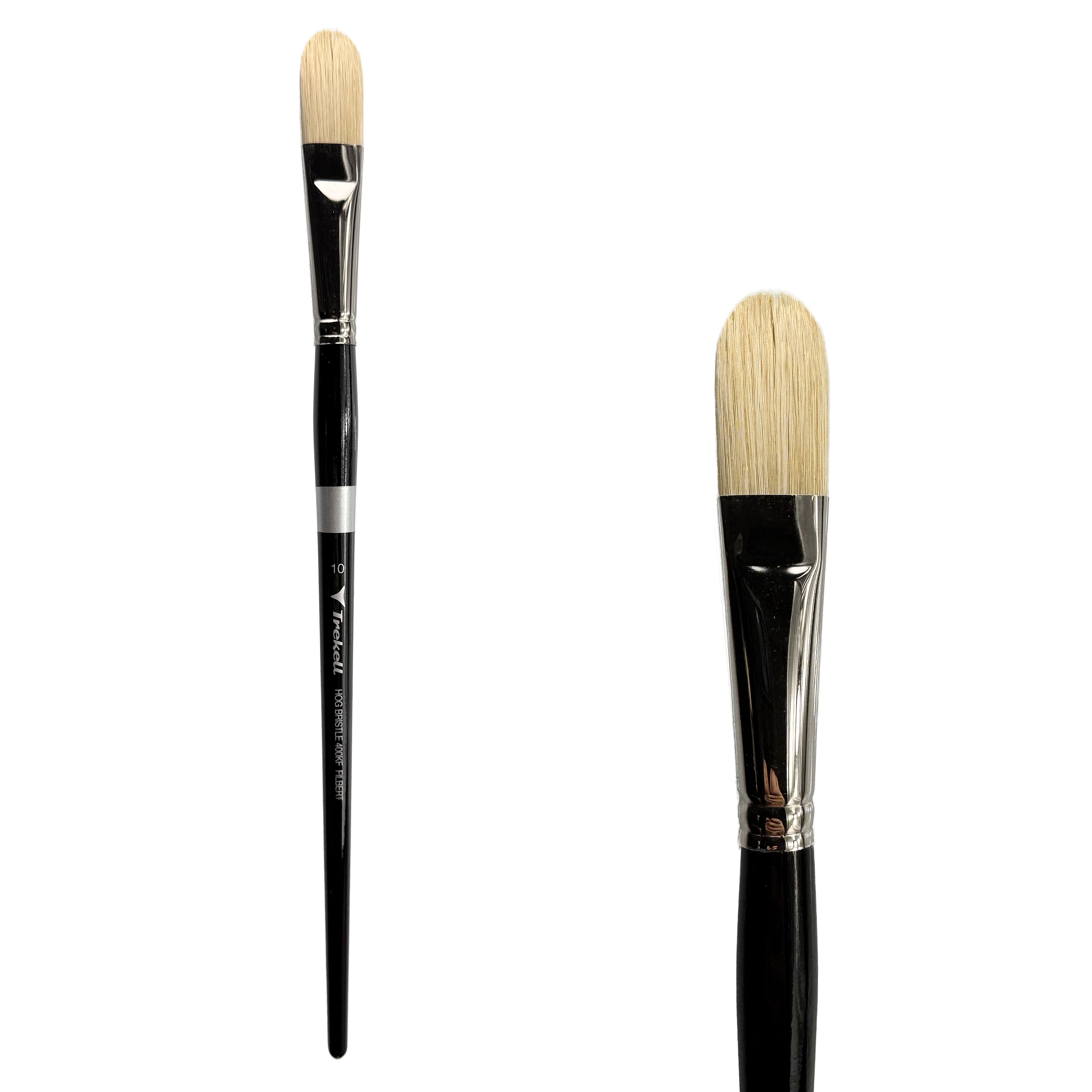 Trekell Hog Bristle Long Handle Artist Brush - Size #10 Filbert Trekell Art Supplies
