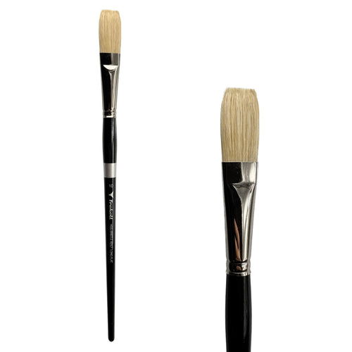 Trekell Hog Bristle Long Handle Artist Brush - Size #10 Long Flat Trekell Art Supplies