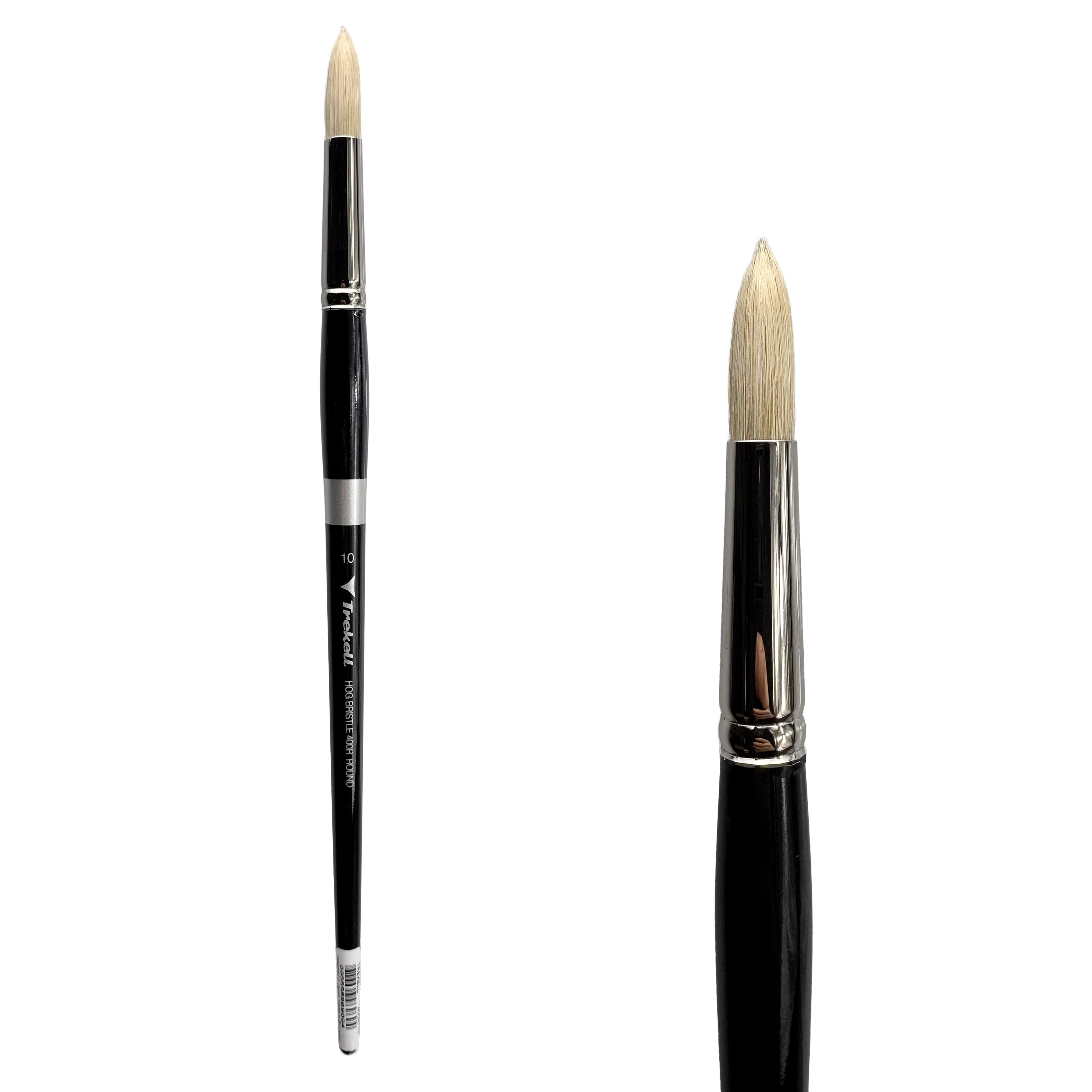 Trekell Hog Bristle #10 Round Brush - Long Handle Trekell Art Supplies