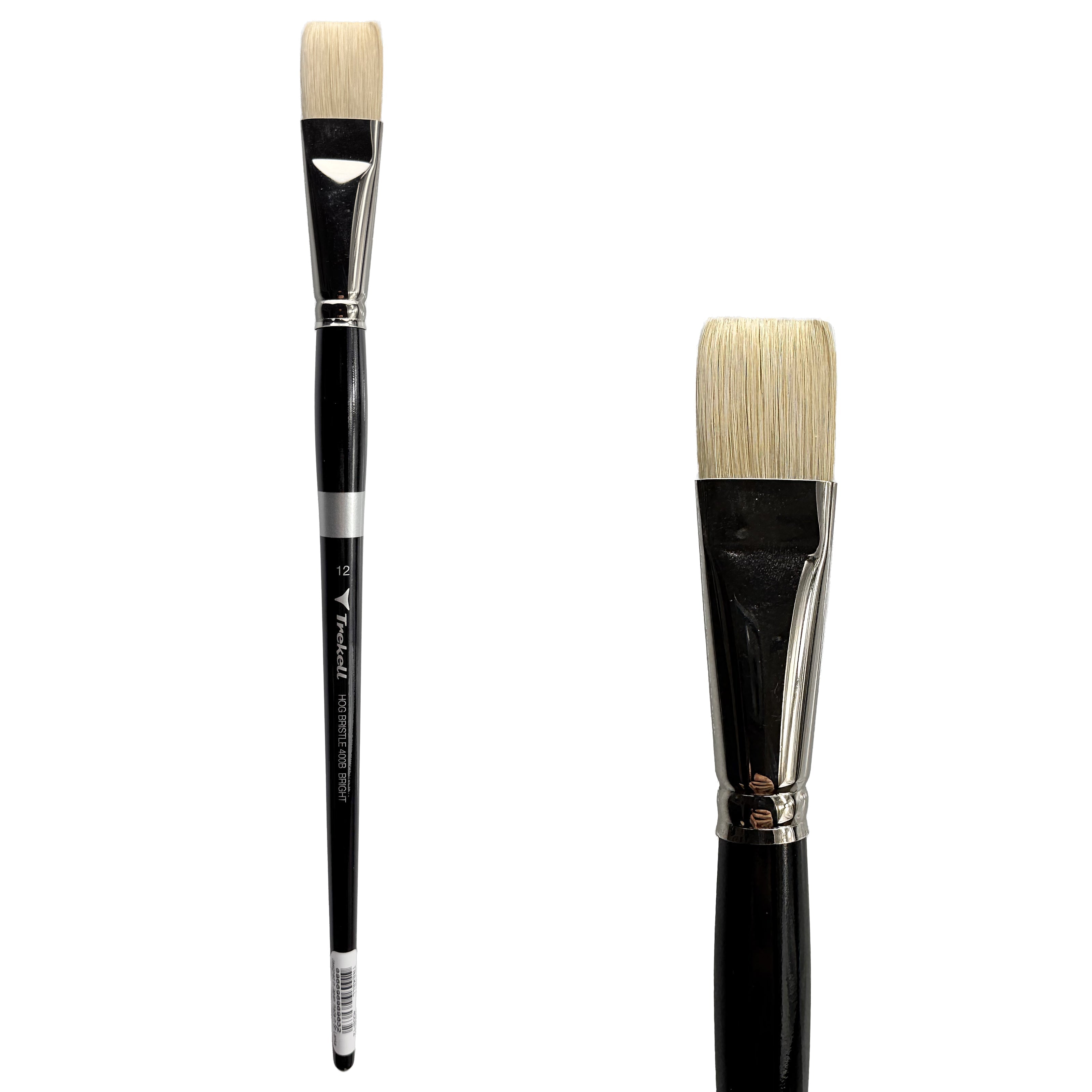 Trekell Hog Bristle Long Handle Artist Brush - Size #12 Bright Trekell Art Supplies