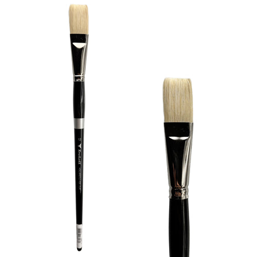 Trekell Hog Bristle Long Handle Artist Brush - Size #12 Flat Trekell Art Supplies