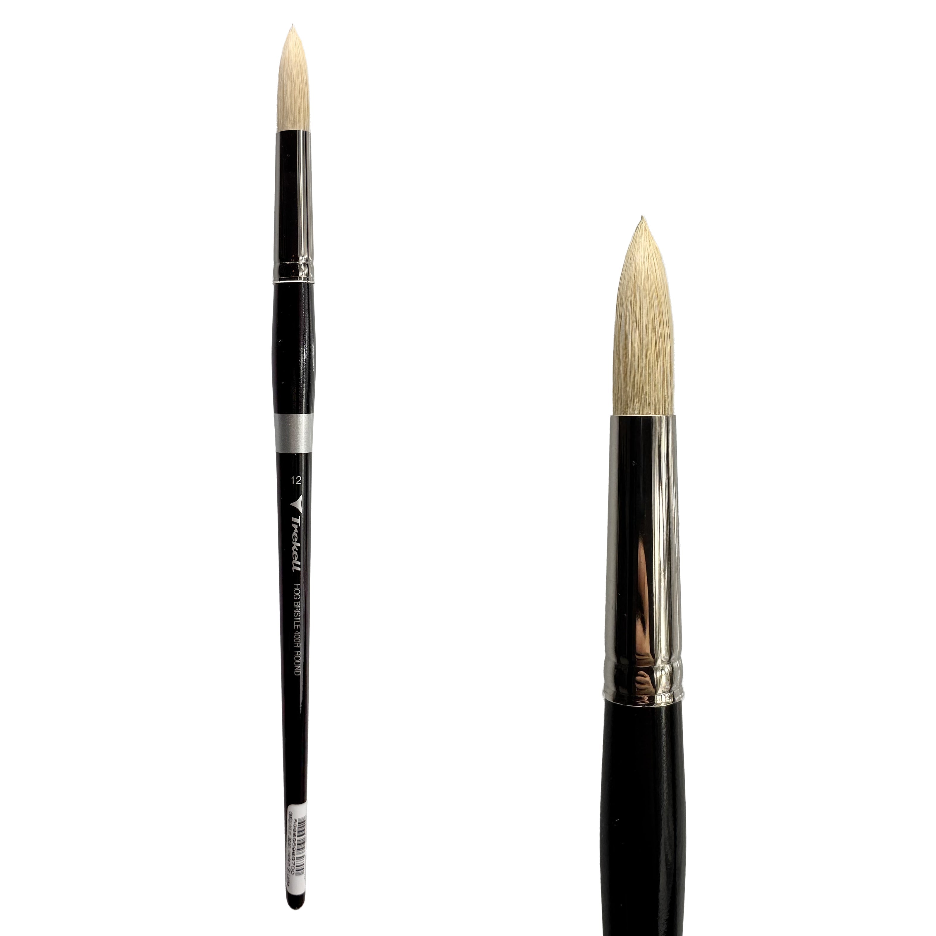 Trekell Hog Bristle #12 Round Brush - Long Handle Trekell Art Supplies