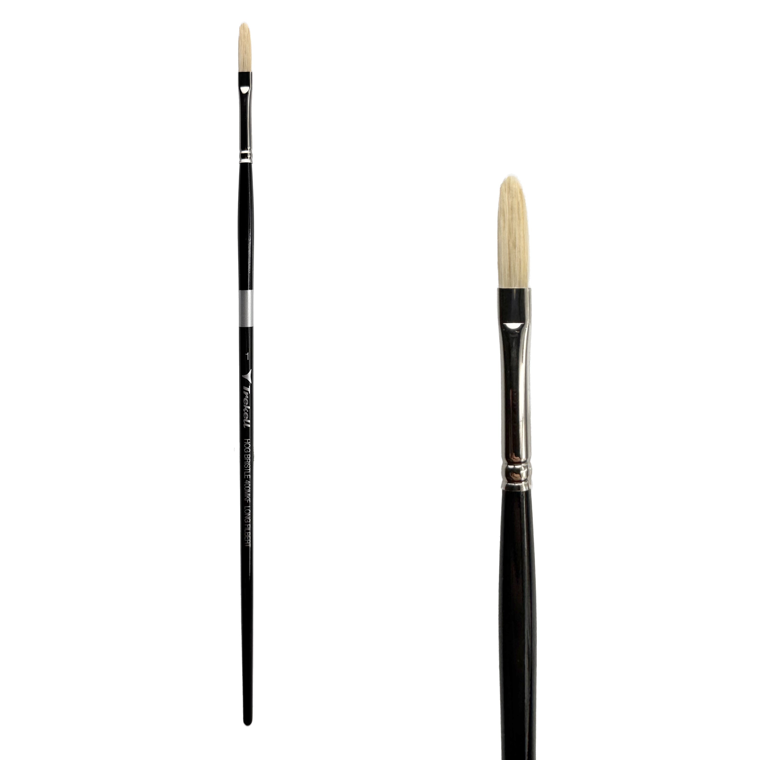 Trekell Hog Bristle Long Handle Artist Brush - Size #1 Long Filbert Trekell Art Supplies