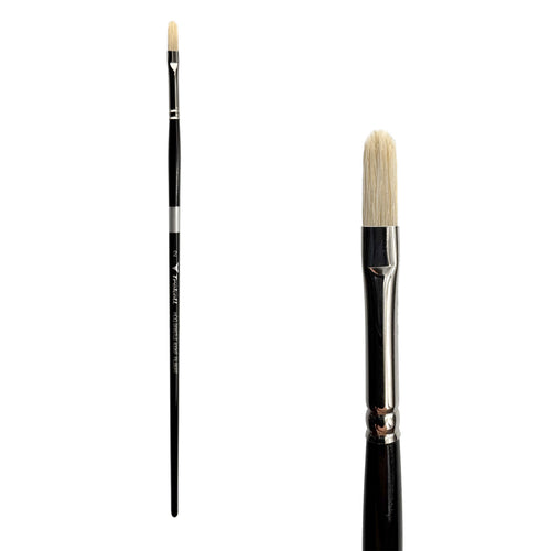 Trekell Hog Bristle Long Handle Artist Brush - Size #2 Filbert Trekell Art Supplies