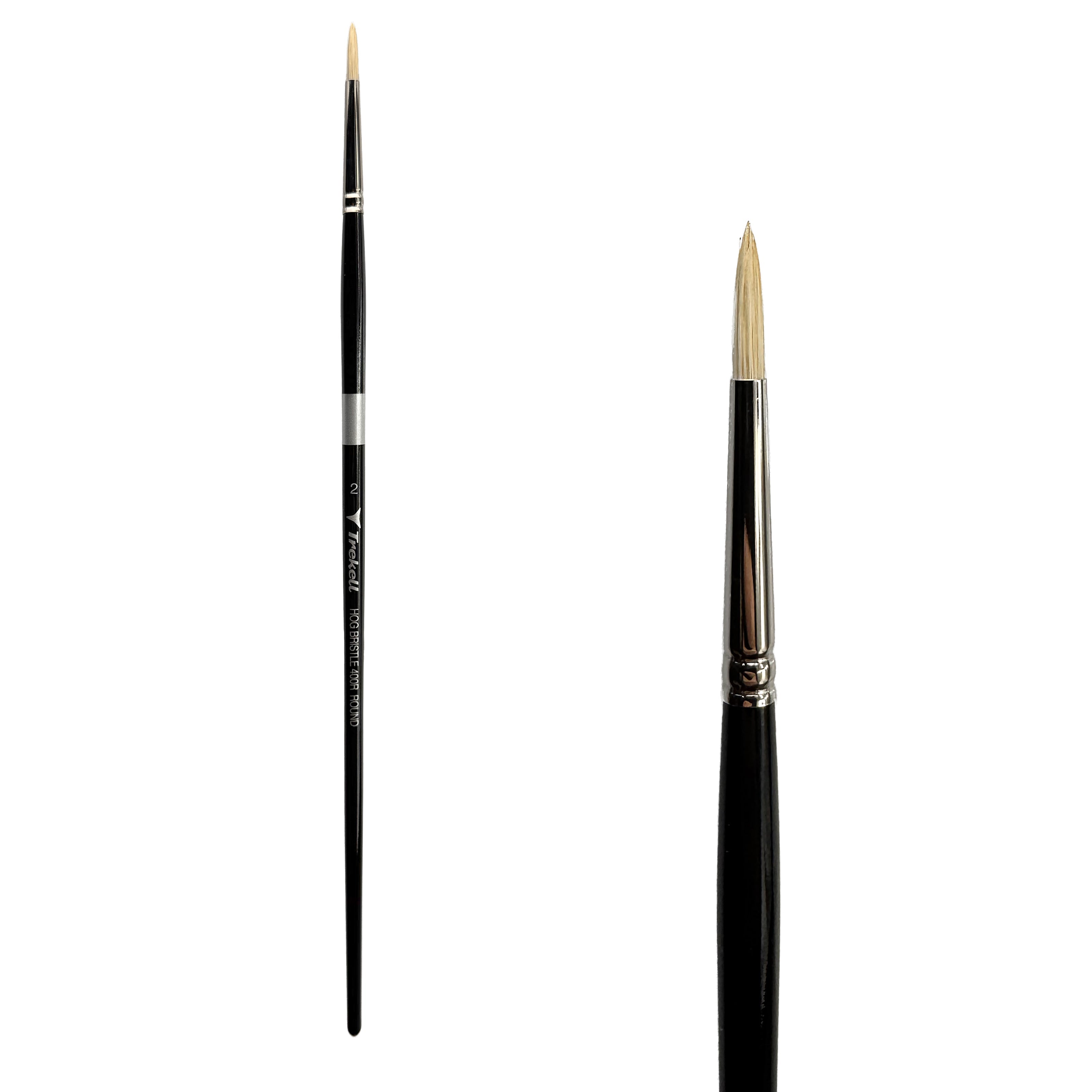 Trekell Hog Bristle #2 Round Brush - Long Handle Trekell Art Supplies