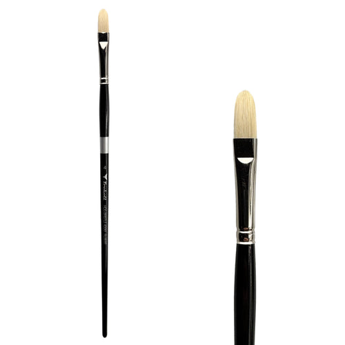 Trekell Hog Bristle Long Handle Artist Brush - Size #4 Filbert Trekell Art Supplies