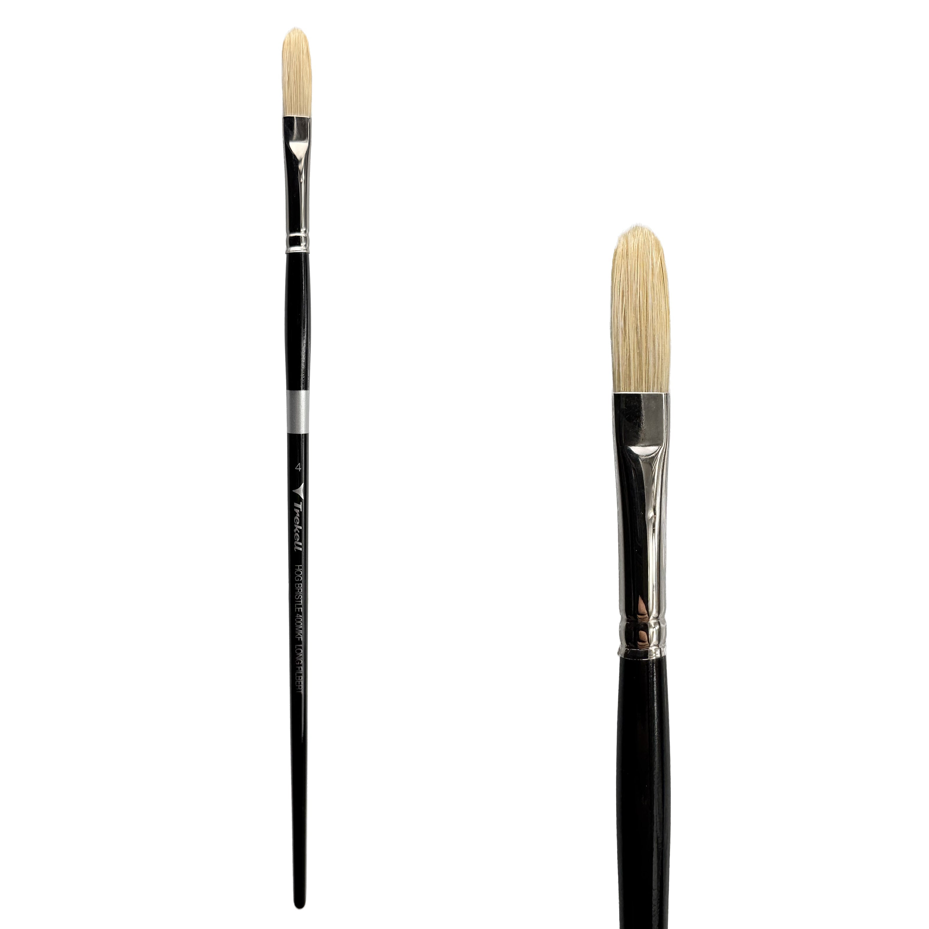 Trekell Hog Bristle Long Handle Artist Brush - Size #4 Long Filbert Trekell Art Supplies