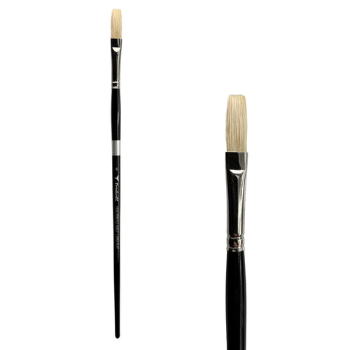 Trekell Hog Bristle Long Handle Artist Brush - Size #4 Long Flat Trekell Art Supplies