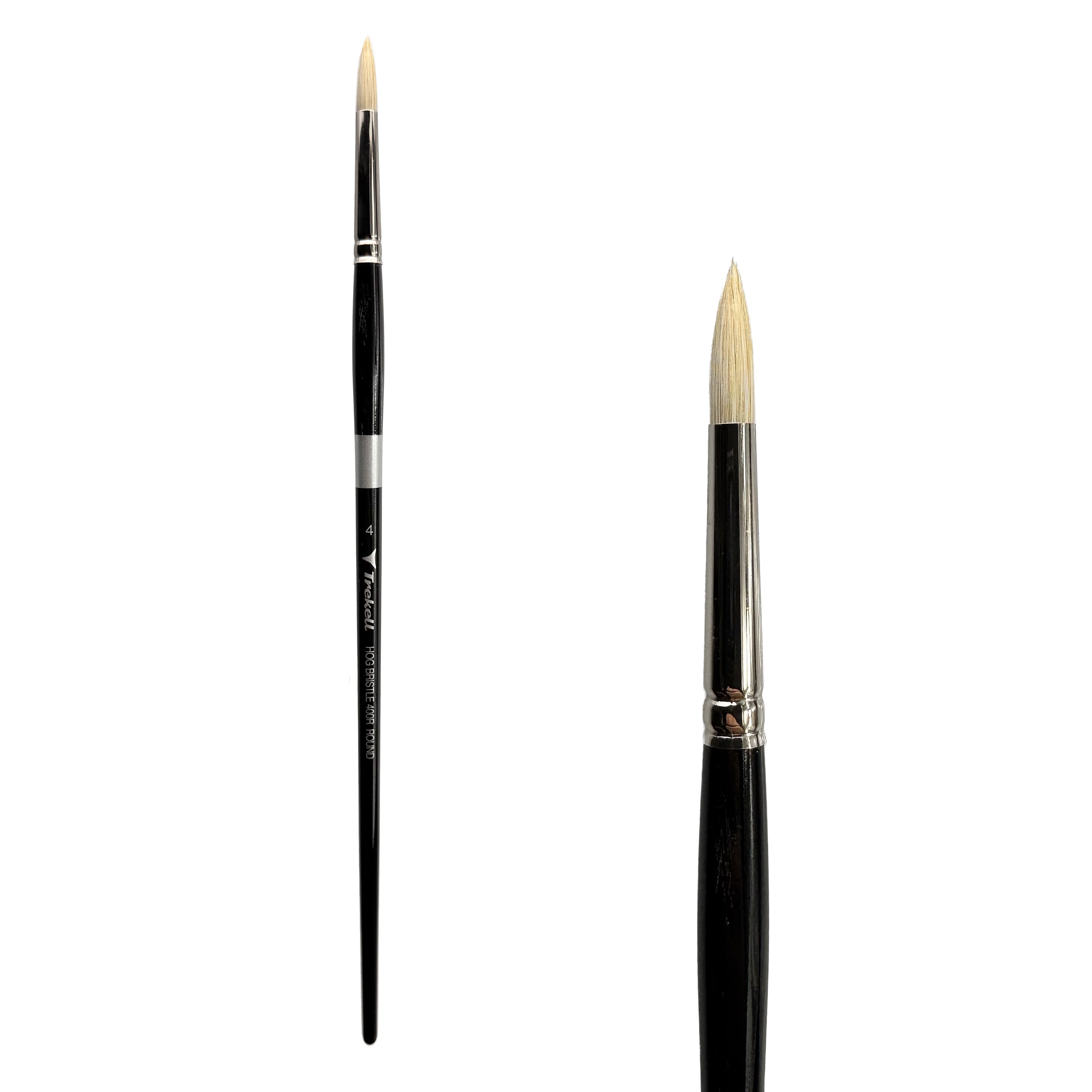Trekell Hog Bristle #4 Round Brush - Long Handle Trekell Art Supplies