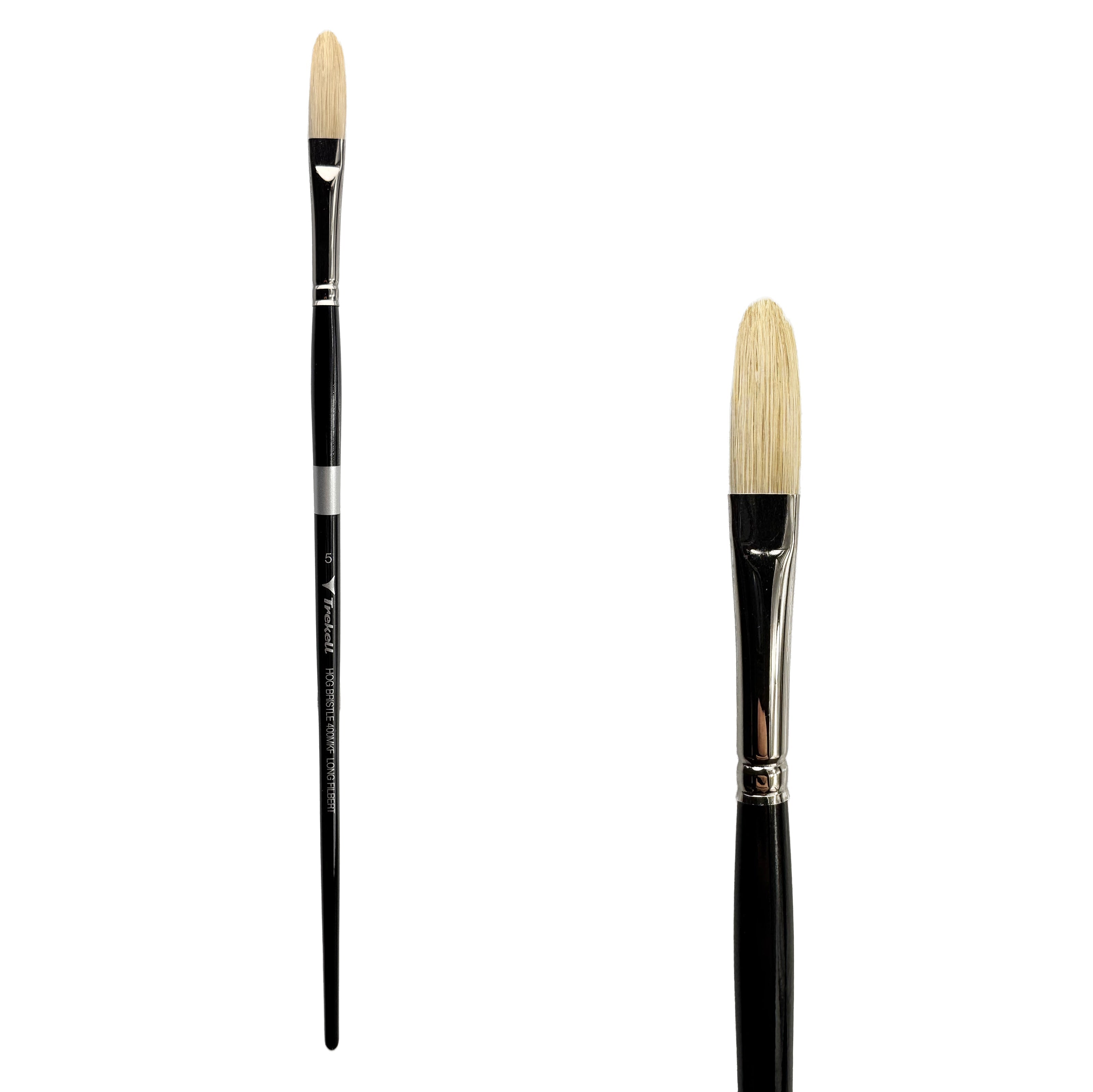 Trekell Hog Bristle Long Handle Artist Brush - Size #5 Long Filbert Trekell Art Supplies