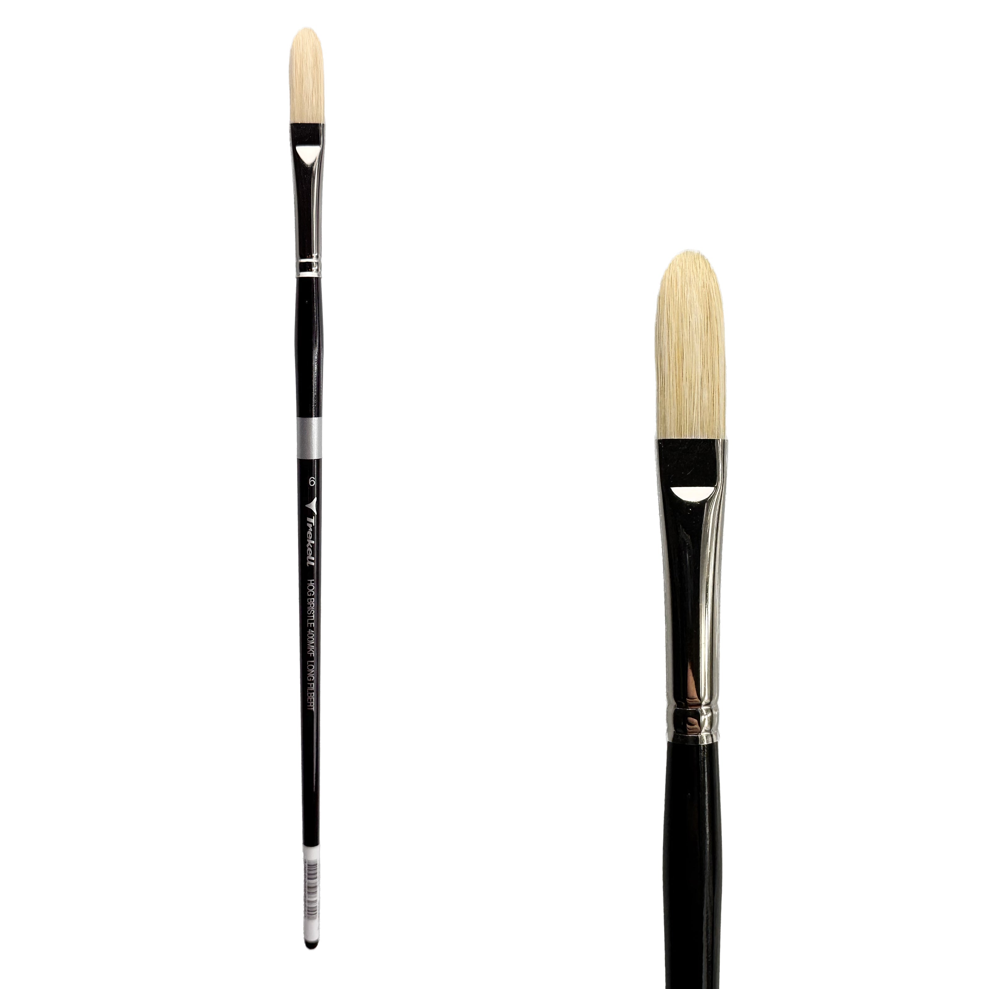 Trekell Hog Bristle Long Handle Artist Brush - Size #6 Long Filbert Trekell Art Supplies