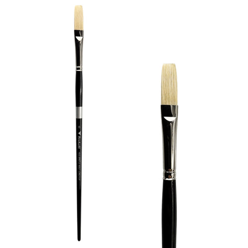 Trekell Hog Bristle Long Handle Artist Brush - Size #6 Long Flat Trekell Art Supplies