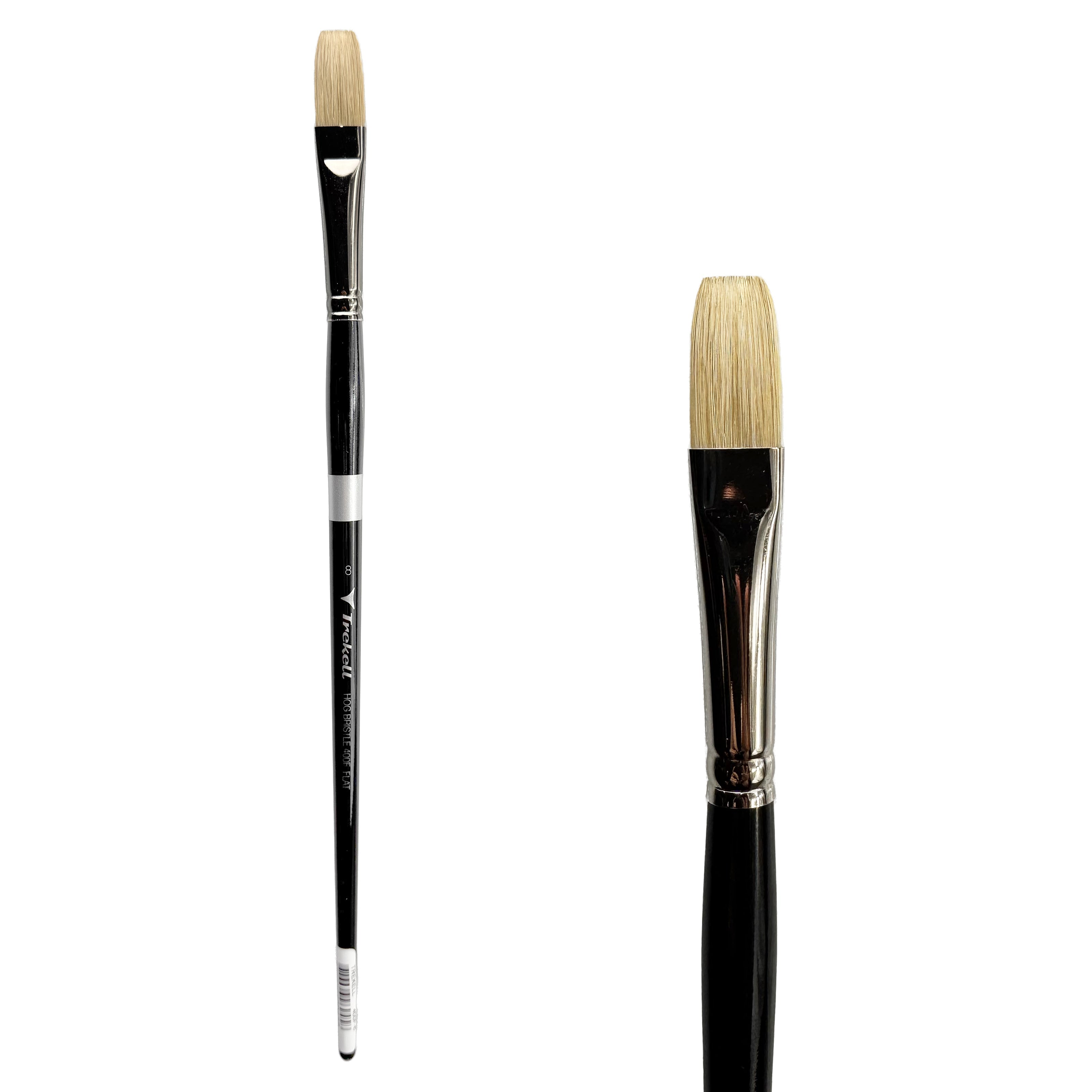Trekell Hog Bristle Long Handle Artist Brush - Size #8 Flat Trekell Art Supplies