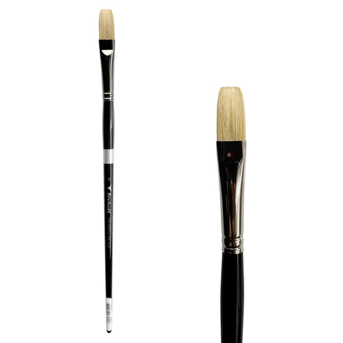 Trekell Hog Bristle Long Handle Artist Brush - Size #8 Flat Trekell Art Supplies