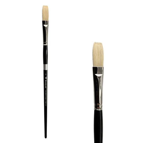 Trekell Hog Bristle Long Handle Artist Brush - Size #8 Long Flat Trekell Art Supplies