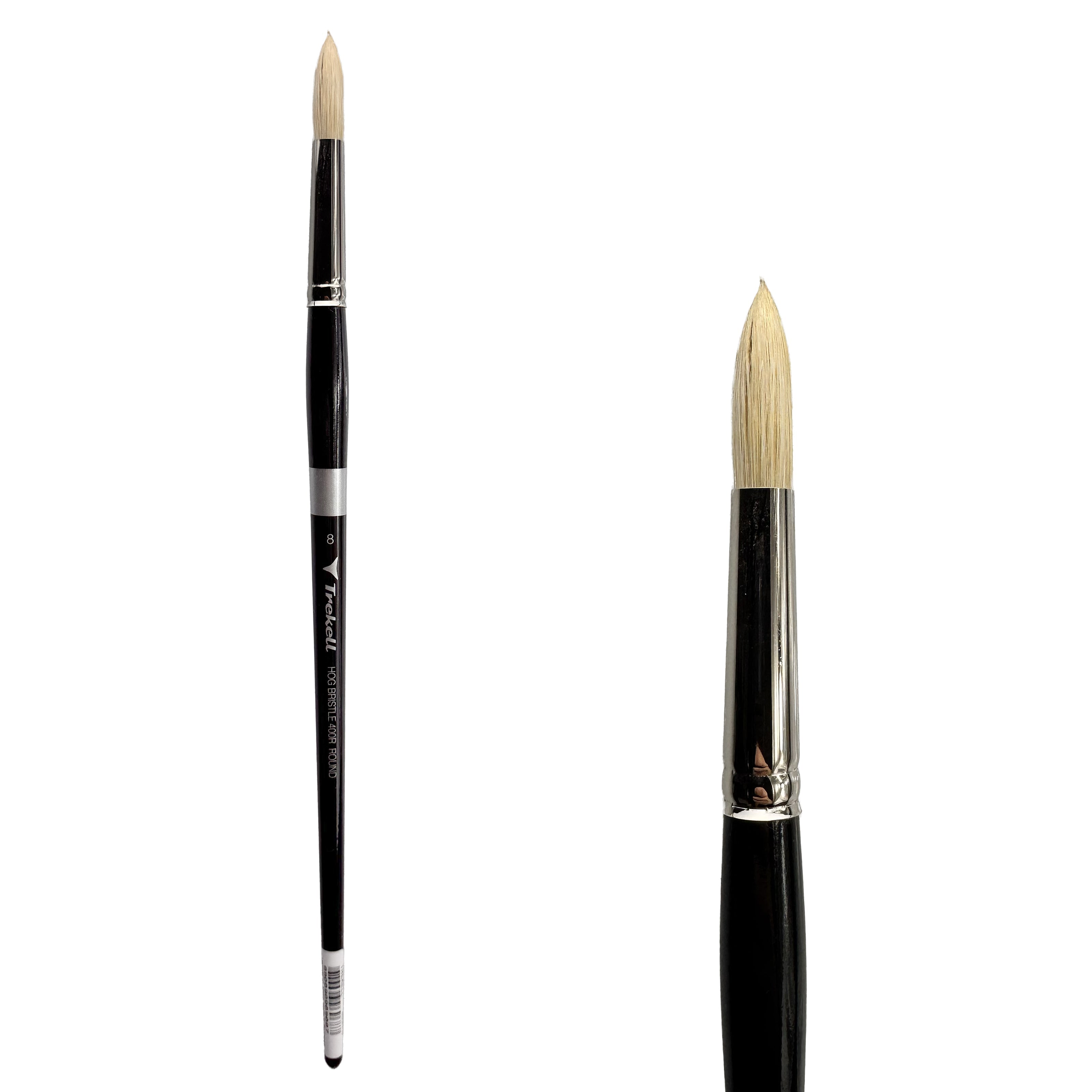 Trekell Hog Bristle #8 Round Brush - Long Handle Trekell Art Supplies
