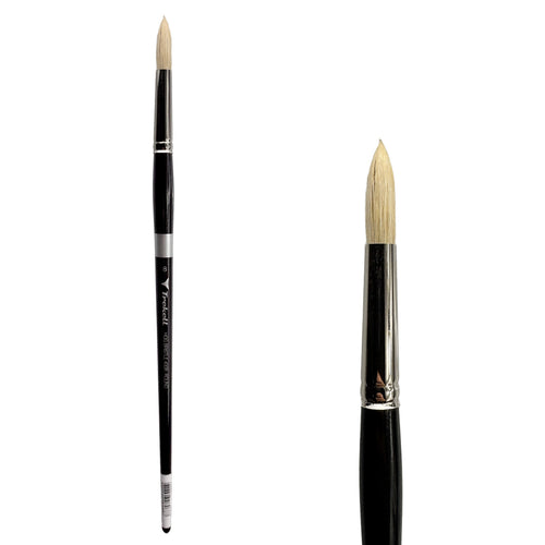 Trekell Hog Bristle #8 Round Brush - Long Handle Trekell Art Supplies