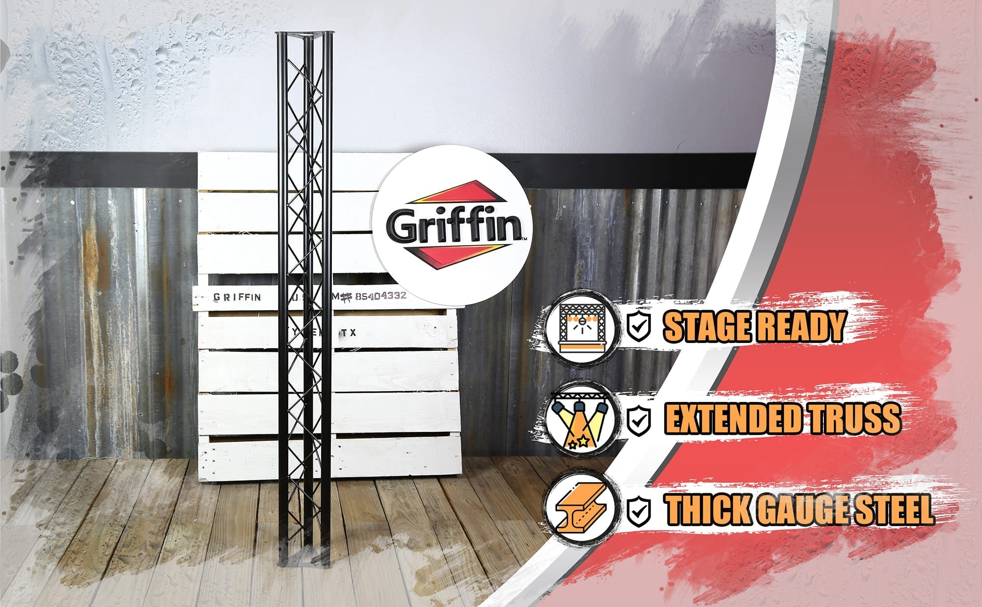 Triangle Truss Segment Extension by GRIFFIN | 5Ft Extra Trussing Section for DJ Booth Lighting System Stand | Mount Light Cans & Sound Effects for Pro Audio Equipment Gear | Parties, Live Gigs & Stage GeekStands.com