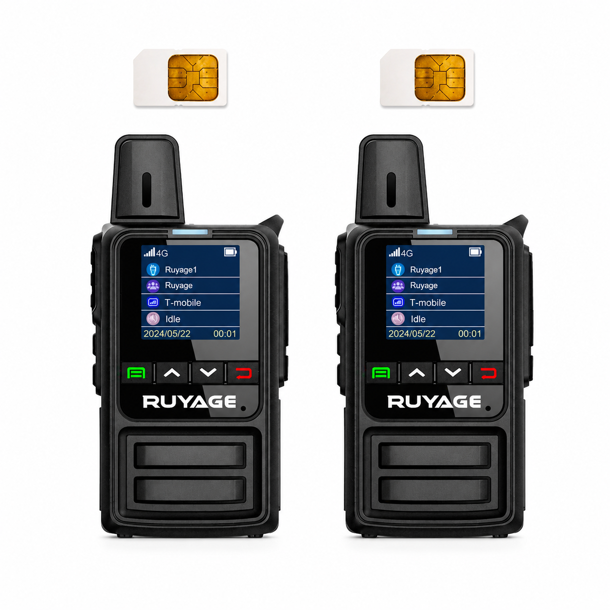 RUYAGE R2 Compact 4G LTE PoC Walkie Talkies – 2-Pack Ruyage Radio