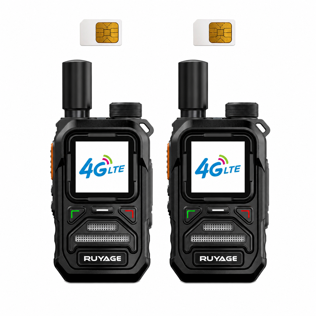RUYAGE X10 Mini 4G LTE PoC Walkie Talkies with Alert Lights – 2-Pack Ruyage Radio