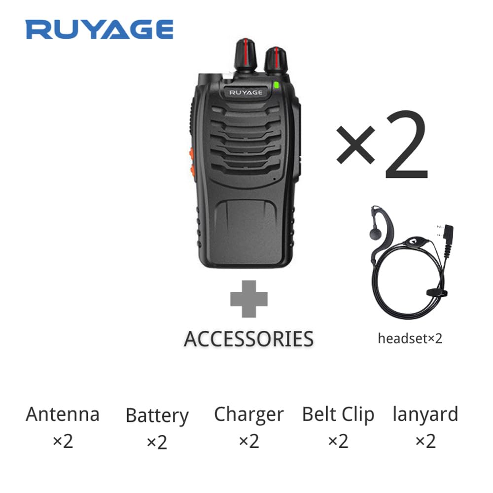 RUYAGE 888S V3.0 Lightweight Rechargeable Walkie Talkies 16CH UHF Two Way Radio Ruyage Radio