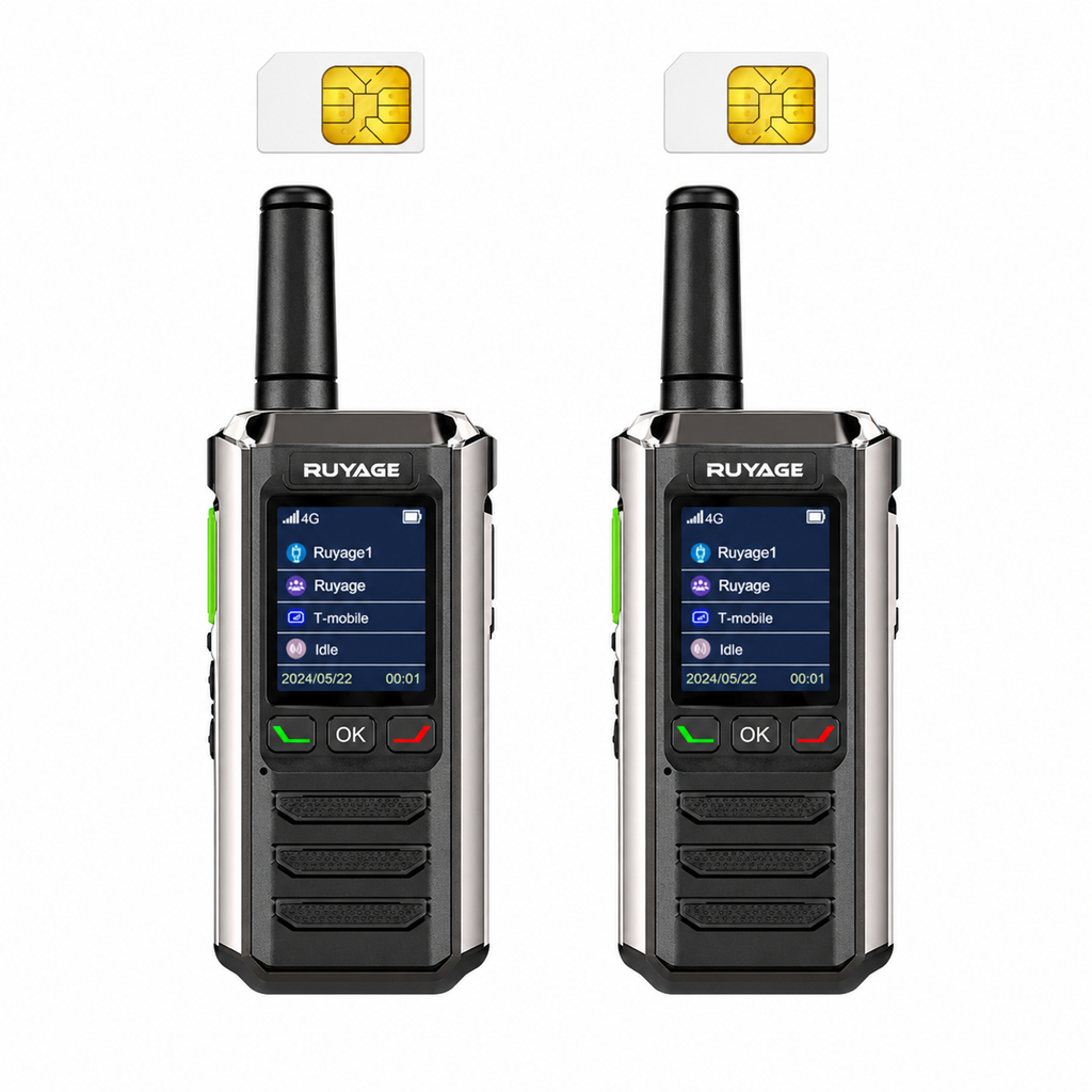 RUYAGE R0 Metal-Body 4G LTE PoC Walkie Talkies – 2-Pack Ruyage Radio