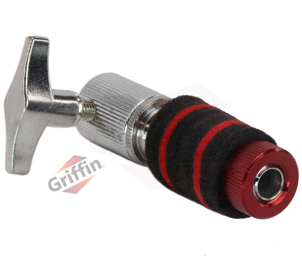 GRIFFIN Hi-Hat Clutch Mount Deluxe Version | Alloy Metal Speed Threads | Universal Holder to Fit Most Hi-Hat Cymbals,  Rods & Hihat Stands | Red locking Nut GeekStands.com