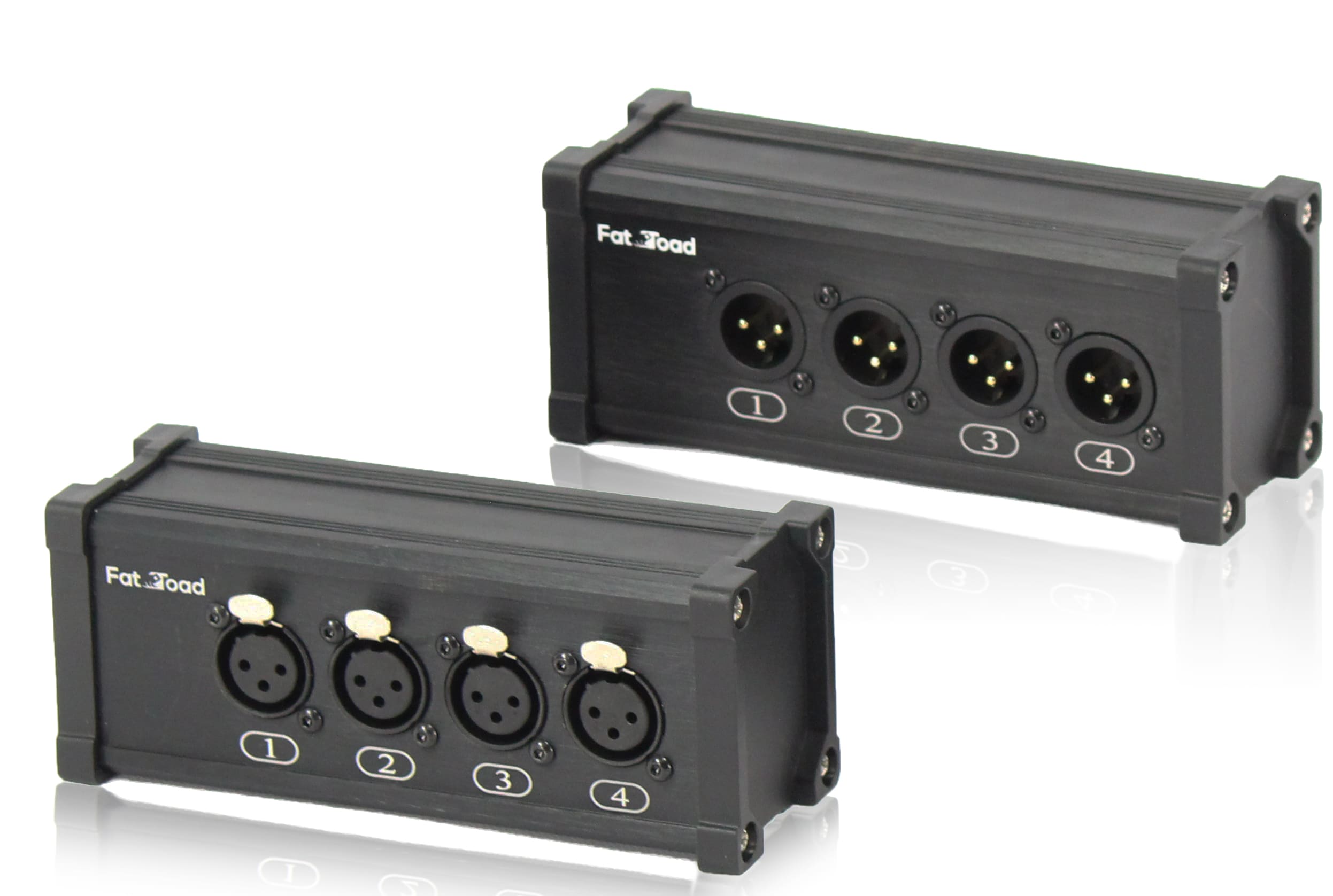 4 Channel DMX Hub Over Network Signal XLR Cable Extender FAT TOAD | Male & Female Pack with 3 Pin XLR to RJ45 Ethercon Wire for Live Stage Sound Monitoring, Studio Recording & DJ Lighting, PA AES-EBU GeekStands.com