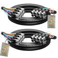 XLR Snake Cable 8-Channel 10ft (2-Pack) by FAT TOAD - Pro-Audio Shielded 3-Pin Balanced Patch Cables for Studio Stage, Live Sound & DJ Mixer GeekStands.com
