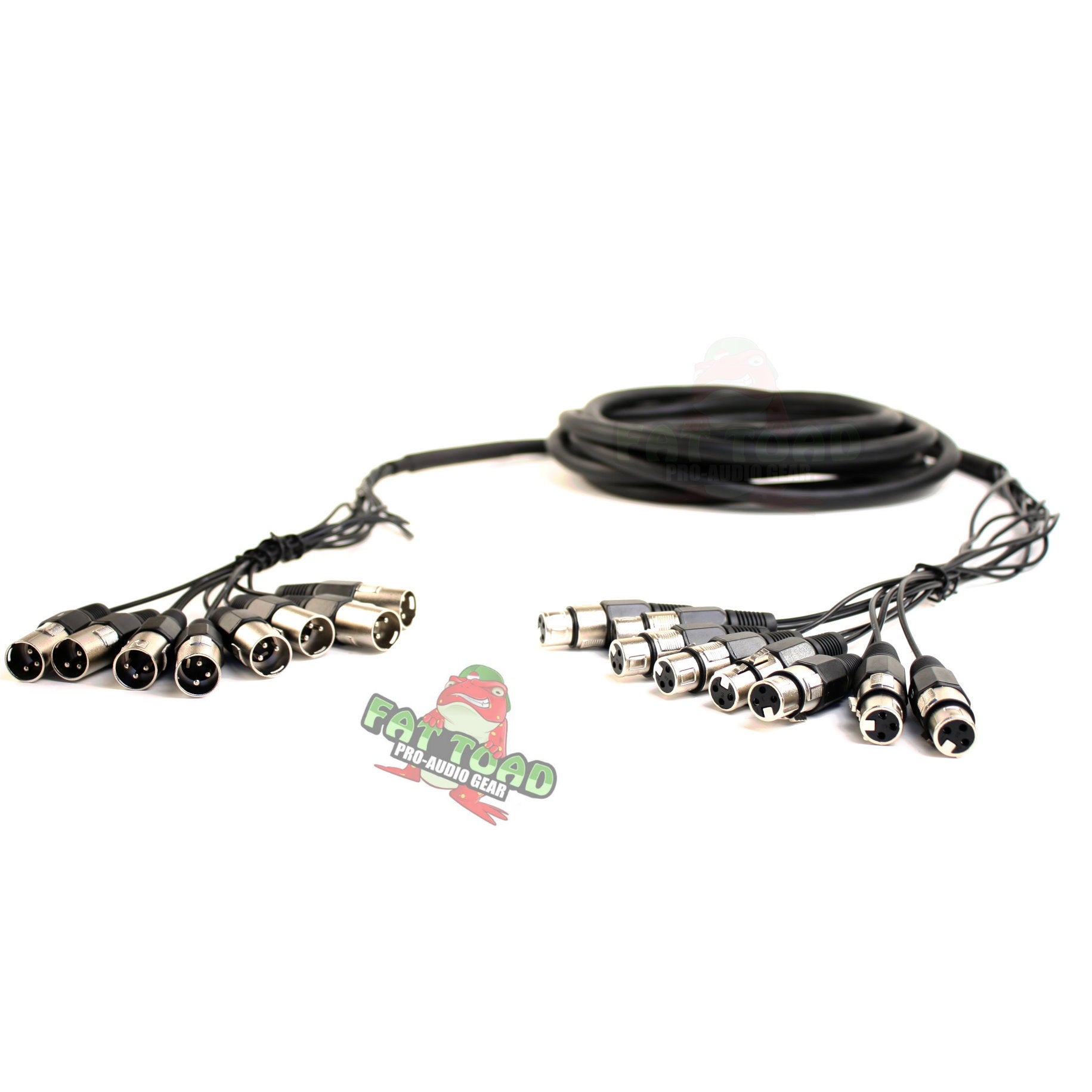 XLR Snake Cable Patch (10ft X 8 Channels) by FAT TOAD | Studio Stage, Live Sound Recording Multicore Cords | Pro Audio Shielded Balanced Wires for Microphone Interface Hub, DJ Digital Mixer, Amplifier GeekStands.com
